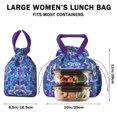 thumbnail image 5 of Boho Bohemia Flower Drawstring Lunch Bag Women - Drawstring Lunch Bag Insulated for Work Office - Stain-Resistant Large Lunchbags for Women with Multi-Pockets, 5 of 6