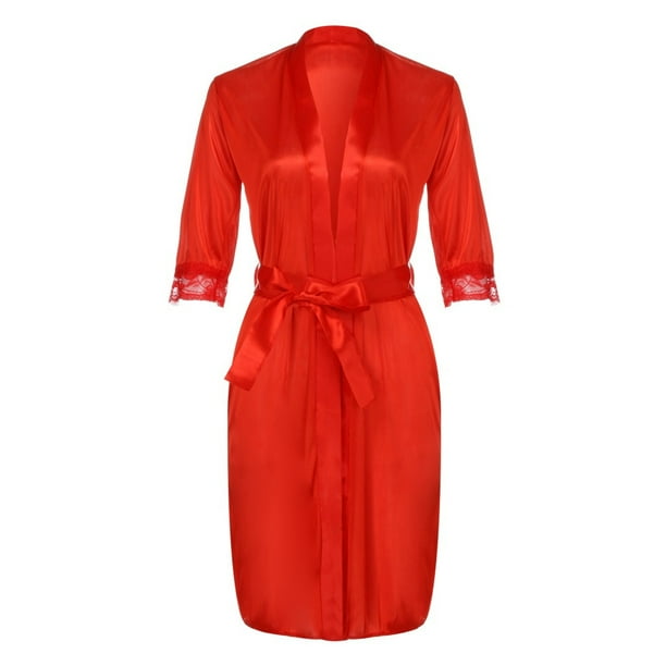 Gibobby Lenceria mujer sexy Día de San Valentín Ropa interior, , camisón, lencería de seda para mujer, vestido Sexy para mujer, ropa de dormir, ropa interior de encaje(Rojo, Talla única)