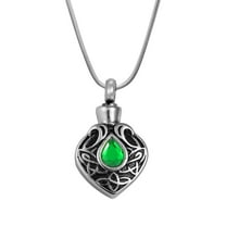 Anavia Emerald Celtic Human Ashes Cremation Holder Jewelry Memorial Necklace Ash Urn Keepsake with FREE Funnel Kit and Velvet Jewelry Box