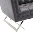 thumbnail image 6 of Armen Living Odyssey LoveSeat in Brushed Steel Finish with Vintage Black and Silver Nail Heads, 6 of 6
