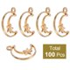 thumbnail image 3 of Uxcell 100Pcs Aleación de Bisel Abierto Pendientes, Colgante de Marco Hueco de Luna Estrella, Oro Claro, 3 of 6