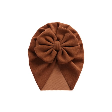 

Thaisu Baby Windproof Bowknot Hat Infant Girls Solid Color Lovely Wrapped Head Hat Simple Style