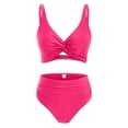 thumbnail image 6 of DISKEBUISS Womens Swimsuits 2 Piece V Neck Solid Color Summer Beach Casual Bathing Suit, 6 of 6