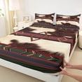 thumbnail image 3 of jejeloiu Rustic Farmhouse Cowhide Twin Sheet Sets,Country Hunting Twin Fitted Sheet,Red Beige Brown Flat Sheet For Men Women,Breathable Home Decor,3-Piece, 3 of 7