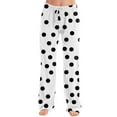 thumbnail image 5 of Swuxness Women Casual Pajamas Pants, Womens Fall Long Pants, Women's Print Elastic Waist Comfortable Sleep Pajama Pants with Drawstring and Pockets White, S, 5 of 5