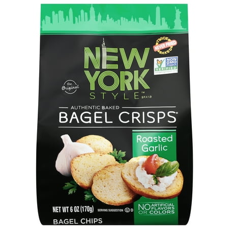 New York Style Roasted Garlic Bagel Crisps Bagel Chips 6 oz