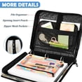 thumbnail image 5 of Zipper Binder with Shoulder Strap 2 inch 3 Ring Waterproof File Folder Organizer Bag 500 Sheet Elephant with Colorful Floral, 5 of 8