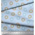 thumbnail image 2 of Soimoi Blue Cotton Duck Fabric Artistic Flower Mandala Print Fabric by the Yard 42 Inch Wide, 2 of 3