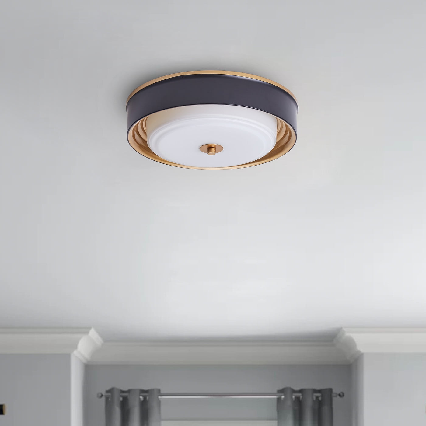 Aiwen 2 Light Modern Round Shade Flush Mount Ceiling Lamp Home Decor Light Fixture