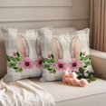 thumbnail image 2 of Grey Plaid Easter Outdoor Waterproof Pillow Covers, Checkered Spring Floral Rustic Decorative Square Throw Pillowcase Sofa Cushion Sham for Patio/Couch/Chair, 26"x26" 2 Pack, 2 of 8