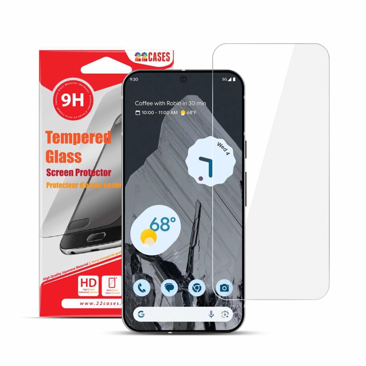 22 Cases Tempered Glass Screen Protector Pixel 9