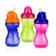 Nuby No Spill Flip-It Straw Sippy Cup - 3 pack