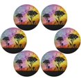 thumbnail image 3 of 4 Pack Africa Safari Giraffes and Elephants Round Placemats, Polyester Table Mats Washable Non-Slip Heat Resistant for Kitchen Dinning Table Home Decor, 3 of 7