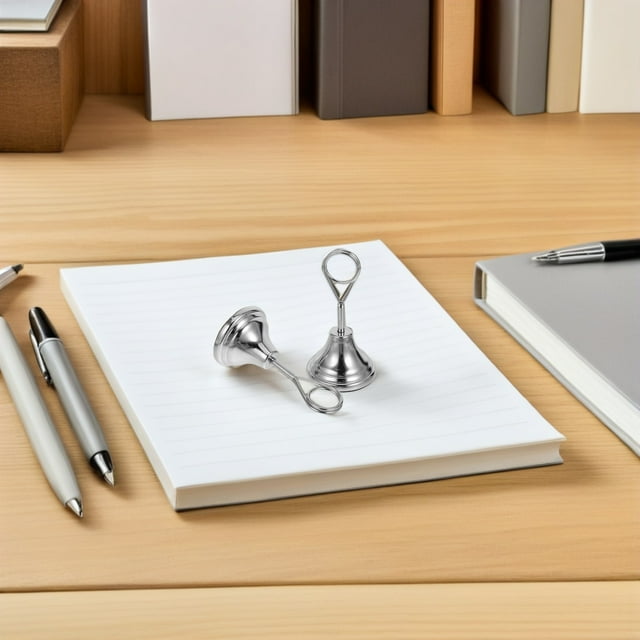 unbranded 2Ud Soporte Para Tarjetas De Negocios De Metal Plateado Para Escritorio Con Multifuncional Y Clip Firme