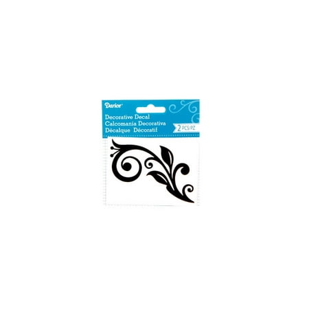- Decorative Craft Decal: Small Matte Black Vine Scroll Stickers
