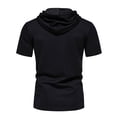 thumbnail image 4 of Lovskoo 2024 Short Sleeve Shirts for Men Hoodies Pollover Casual Solid Color Trendy Hooded T Shirt Blouse Black XL, 4 of 8