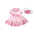 thumbnail image 2 of Light Pink Colored Dress with Flower Headband for 14inch Dolls | Doll Clothes, 2 of 3