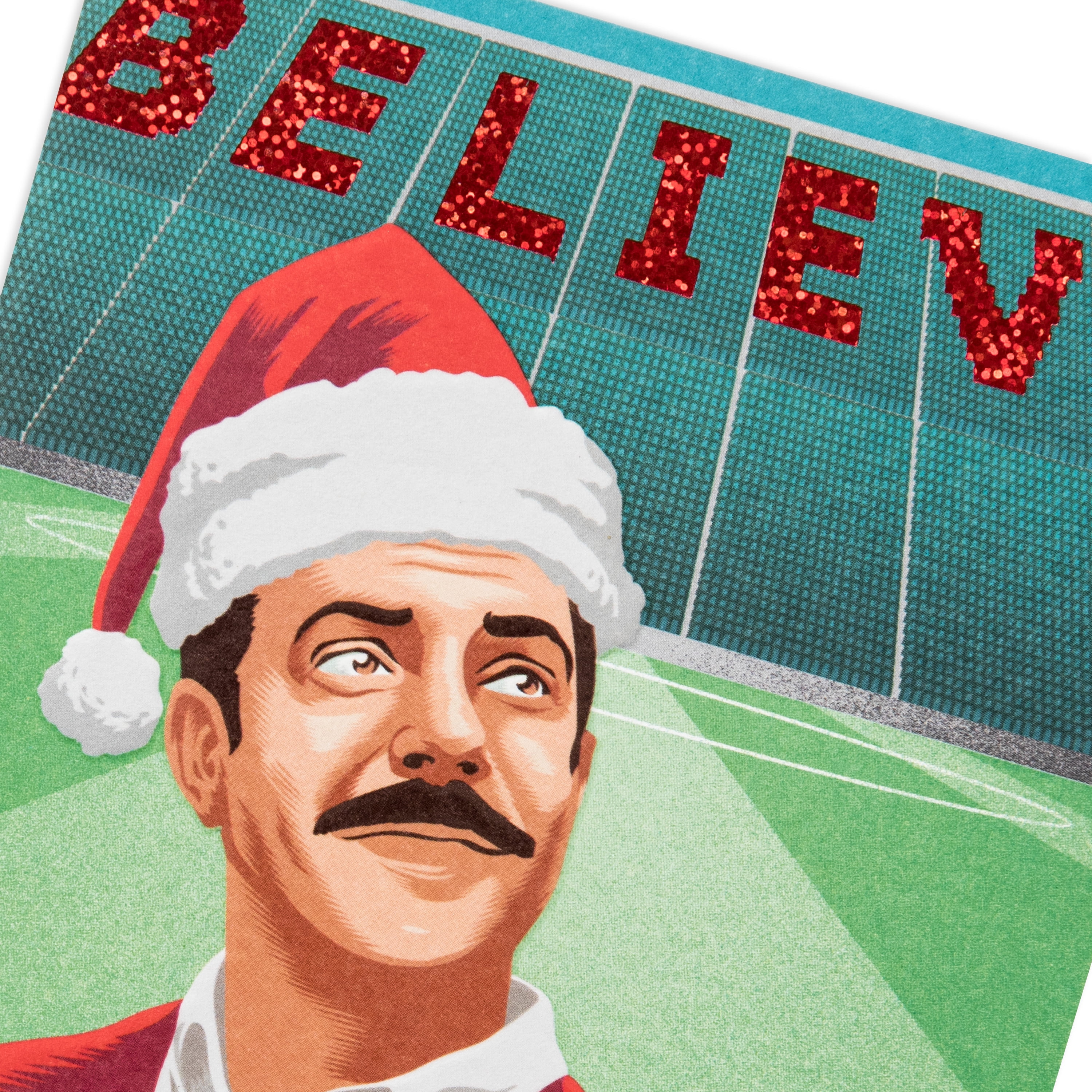 (2 pack) Hallmark Pack of Ted Lasso Christmas Greeting Cards, Believe (4 Holiday Cards with Envelopes)