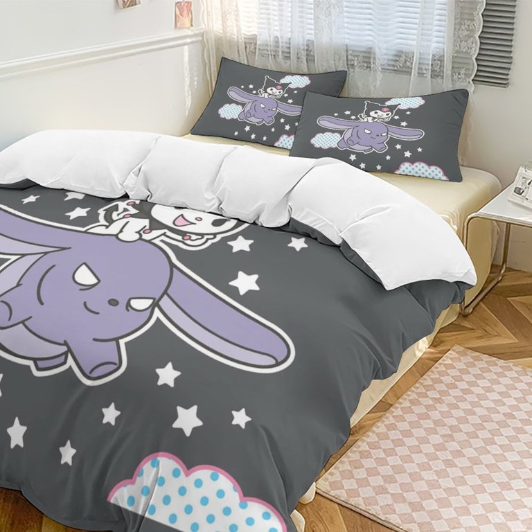 Kuromi My Melody 3 Pieces Bedding Sets Soft Comforter Sets Decor