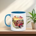thumbnail image 4 of Be My Valentine's Brittany Spaniel Truck Full of Love Flower Balloon 11oz Accent Two-tone Mug Brittany Dog Lover Gifts Idea Coffee Tea Cup - 02029, 4 of 5
