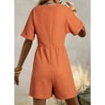 thumbnail image 6 of DOKOTOO Womens Rompers One Piece Short Jumpsuit Rompers Solid Color High Waist Short Jumpsuits with Pockets Orange L US12-14, 6 of 8