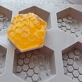 thumbnail image 6 of 6-Cavity Bee Honeycomb Soap Molds, 3D Hexagon Silicone Bee Hive Mould Tray for Homemade DIY Making Chocolate Cake Mousse, 6 of 9