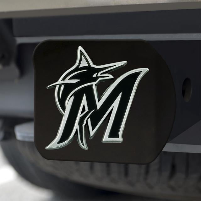 Fan Mats MLB - Miami Marlins Hitch Cover - Black 3.4"x4" 26624