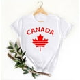 thumbnail image 4 of Canadian Maple Leaf Women's Casual Graphic Tees Crew Neck Script Funny Canada Day T-Shirt Flag Themed Shirts White, XL, 4 of 4