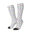 thumbnail image 2 of Balery Butterflies on Polka Dots Printed Novelty Socks Men's Women's Crew Socks Sports Socks Knee High Socks Cotton Socks Quirky and Cool Socks, 2 of 9