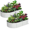thumbnail image 3 of OUYAWEI 2PC 6x3x1FT Oval Raised Garden Bed Galvanized Open-Ended Base Beige, 3 of 8