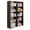 Black, variant on 5 Tier Freestanding Bookcase with Curtain, 10 Grid Open Bookshelf Storage Organizer, Tall Display Shelf for Bedroom Living Room Office, Black