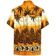 thumbnail image 4 of HAPPY BAY Men's Hawaiian Shirts Short Sleeve Button Down Shirt Men's Hawaii Shirts Boho Vacation Casual Summer Beach Shirts for Men Funny 4XL Dark Bushy, Gold, 4 of 6