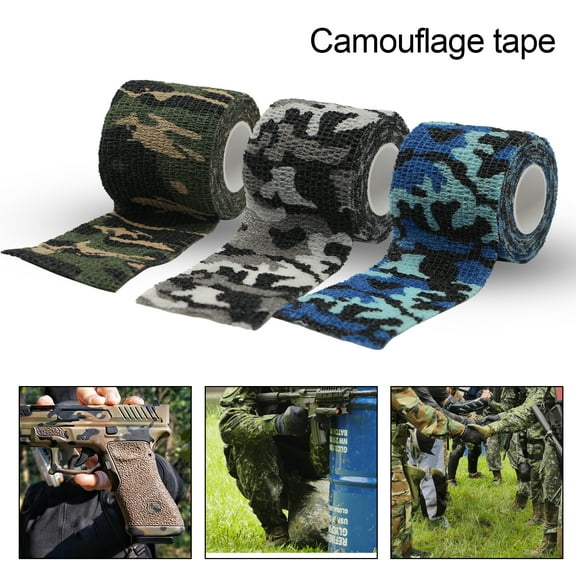 1 Roll Camouflage Tape Anti-scratches Self-Adhesive Widely Applied Military Camo Stretch Bandage Tape for Outdoor