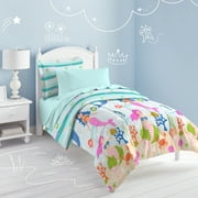 Dream Factory Mermaid Dreams Twin 5 Piece Comforter Set, Bed-in-a-Bag, Poly, Microfiber, Light Blue, Female, Child
