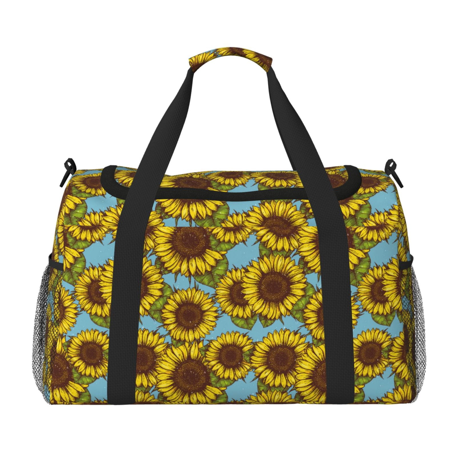 Wukai Sunflowers Print Personal Item Bag Travel Duffel Bag Carry