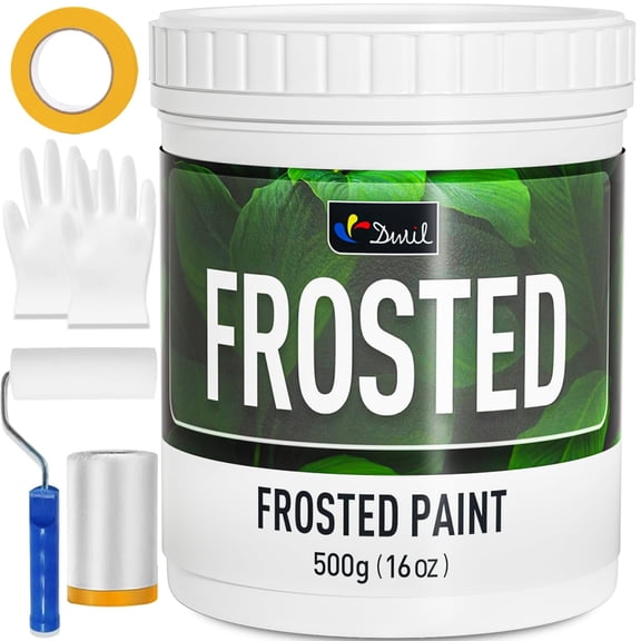 DWIL Frosted Glass Paint Kit for Windows, Waterproof Privacy Finish, UV Resistant, 16 oz