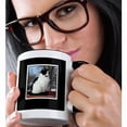 thumbnail image 2 of 3dRose, Beautiful Black and White Kitty Cat on Patio Rail on a Winters Day, 11oz Two-Tone Black Mug, 2 of 7