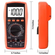 Backlit Digital Multimeter with Large LCD Display, Measures DCV, ACV, DCA, ACA, Inductance, Frequency, Temperature in Celsius, Capacitance, Resistance