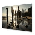 thumbnail image 2 of Designart "Pier Reflections Beach Photo II" Nautical & Beach Metal Wall Art, 2 of 5