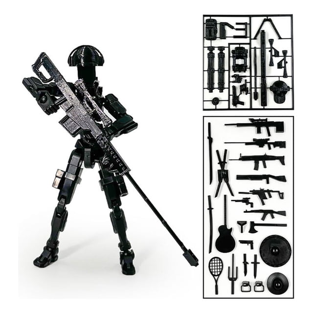 3D Printed Action Figure Dummy T13 Toy Figure Robot Assembly Model Ornament Kit for Children Christmas Birthday Gift