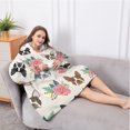 thumbnail image 5 of Oversized Wearable Blanket Hoodie,Boston Terrier Dog and Flower Florals Sherpa Blanket Hoodie with Super Pockets,Super Warm Fuzzy Pullover for Women & Men, 5 of 6