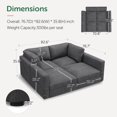 thumbnail image 2 of HONBAY 4-Seater Oversized Sectional Sofa Bed with Storage Corduroy for Living Room, Dark Grey, 2 of 12