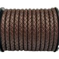 thumbnail image 2 of shapesbyX 3 Yards Dark Brown Braided Leather Cord 5mm Round Regenerated Leather Strap for Bracelet Making Jewelry Making or Beading, 2 of 5
