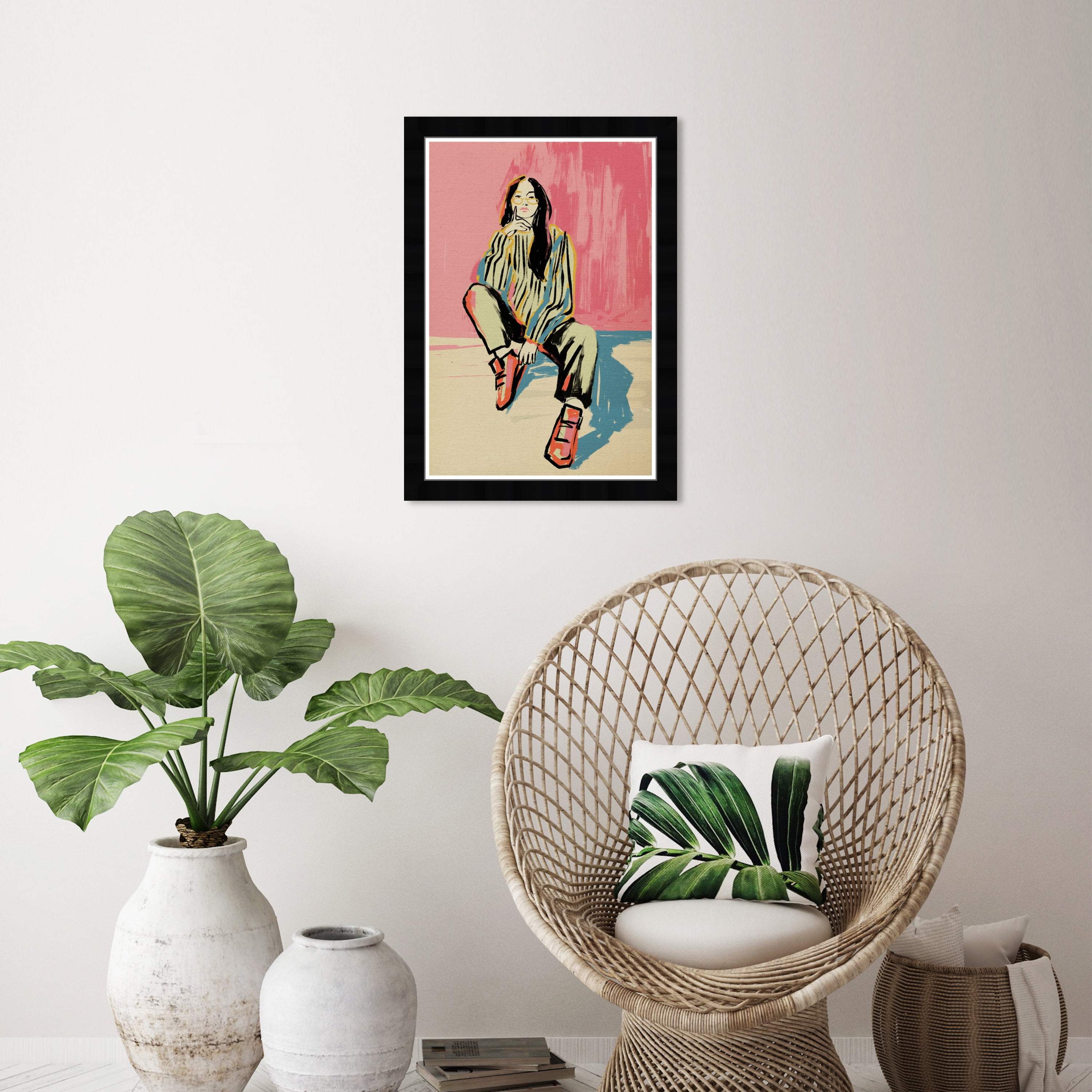 Wynwood Studio Prints Hip and Cool Lady Fashion and Glam Portraits Wall Art Canvas Print Pink 13x19