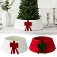 thumbnail image 6 of Red Velvet Christmas Tree Collar, Foldable Fabric Tree Skirt with Gold Trim, Elegant Holiday Wreath for Standard Sized Trees, 6 of 6