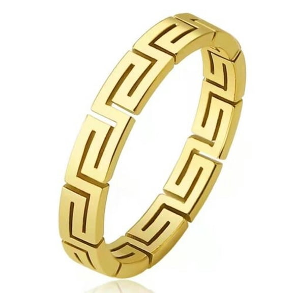 QQTDFG Women Men Wedding Party Band Silver Titanium Stainless Steel Rings Jewelry Gifts-9-Gold