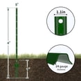 thumbnail image 2 of Baotree 7/5 ft metal fence posts, 5-piece fence, sturdy and durable, T-shaped posts, pointed base, no digging required, heavy-duty garden U-shaped posts, suitable for patios and farms (5FT), 2 of 7