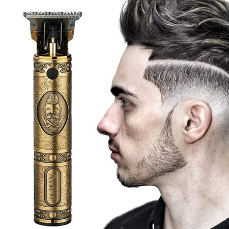 Vintage Professional Hair Clipper and Trimmer Set, Men's Electric Grooming Kit with Precision Stainless Steel Blades, Portable Rechargeable Hair Cutting Machine for Barbers and Home Use