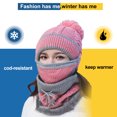 thumbnail image 6 of 3Pcs/Set Womens Knitted Hat, Winter Plush Warm Face Cover Hat Scarf Set, 6 of 8