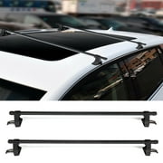 SCITOO 2Pcs 54" (137cm) Universal Fit Black Adjustable Window Frame Roof Rack Rail Cross Bars Roof Top Cross Bar Set Rock Rack Rail